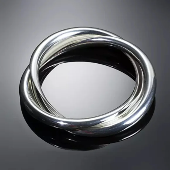 New Unisex 925 Silver Double Layer Men Women Ring - Picture 2 of 6
